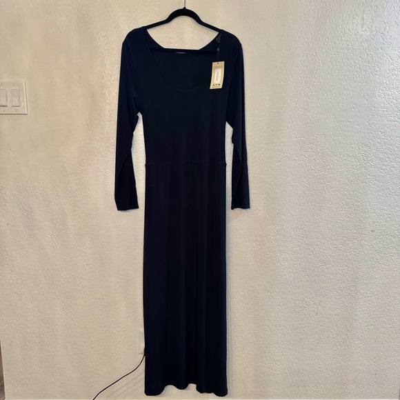 Aym | Dresses | Aym Studio Walter Reversible Maxi Dress With Corset Tie  Waist In Navy Blue | Poshmark